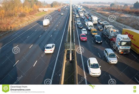Traffic Jam On The British Motorway M1 Editorial Stock Image Image Of