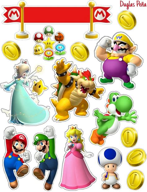 Mario Bros Princess Peach Topper Mario Characters Party Quick Boxes Stickers Princess