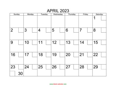 Free Download Printable April 2023 Calendar With Check Boxes