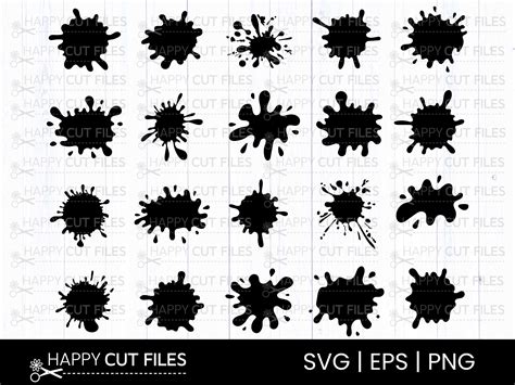 Paint Splash Splatter Svg Bundle Shape Graphic By Happycutfiles