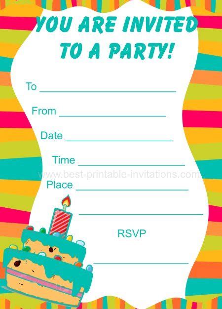Party Invitations For Kids Birthday Party Invitations Printable