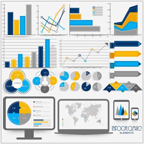 Sistema De Los Elementos Infographic Estadísticos Para El Negocio Stock