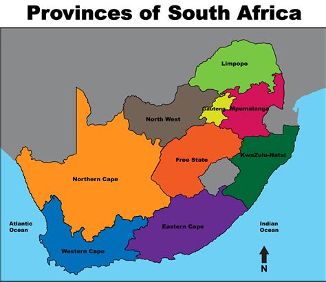 Map Of The 9 Provinces In South Africa Topographic Map Of Usa With States