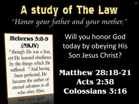 Honor Your Father And Your Mother The Fifth Commandment Lesson