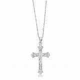 Images of Mens Sterling Silver Cross Pendant And Chain