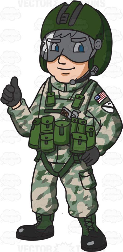 A Us Army Helicopter Pilot Giving The Thumbs Up Sign Vector Graphics