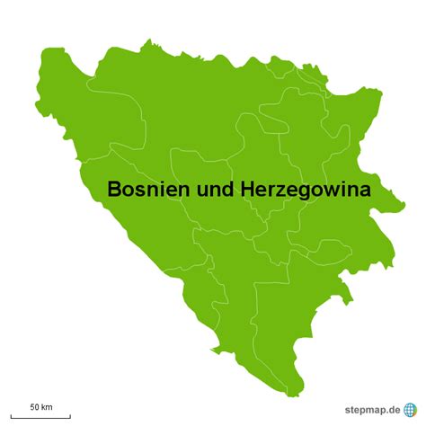 StepMap - Bosnien Herzegowina 2 - Landkarte für Europa
