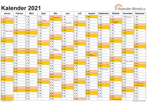 Download Kalender 2021 Format Excel 2021 Editable Yea