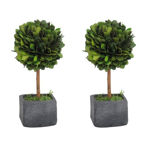 Verdell Ball Artificial Boxwood Topiary Set Of 2 Boxwood Topiary