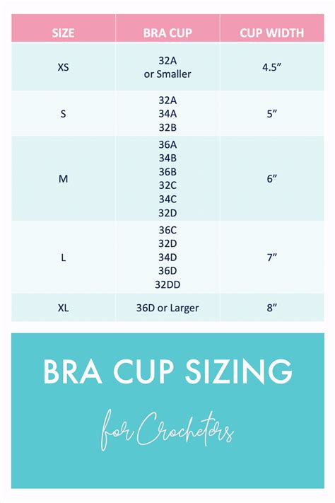 Crochet Bra Cup Size Chart Printable Templates Free