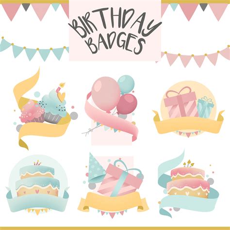 Collection Of Colorful Birthday Badge Vectors Download Free Vectors