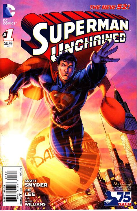Superman Unchained 1 75th Anniversary New 52 Cover Dc Comic