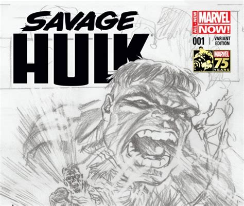 Savage Hulk 2014 1 Ross 75th Anniversary Sketch Variant Comic Issues Marvel