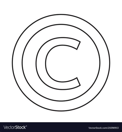 Copyright Symbol Icon Royalty Free Vector Image