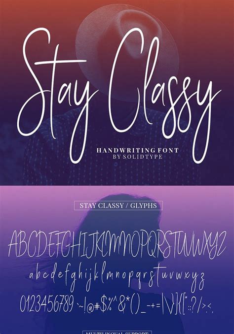Stay Classy Handwritten Script Font A Contemporary Font With