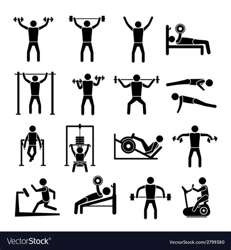 Workout Training Icons Set Royalty Free Vector Image