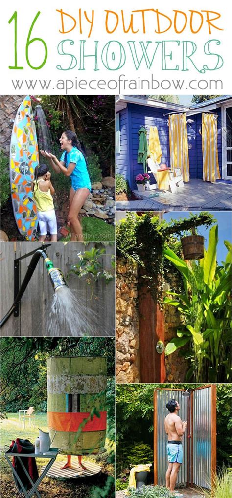 16 Diy Outdoor Shower Ideas A Piece Of Rainbow Outdoor Shower Kits Outdoor Shower Enclosure