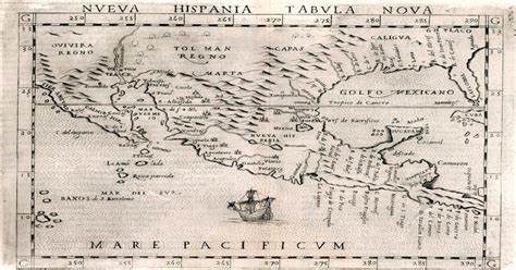 Engraved Map Of New Spain Colonial Mexico In 1599 Girolamo Ruscelli