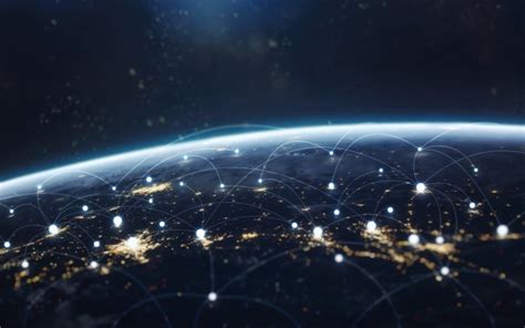 4k Network Satellite Globe Art Network Concept