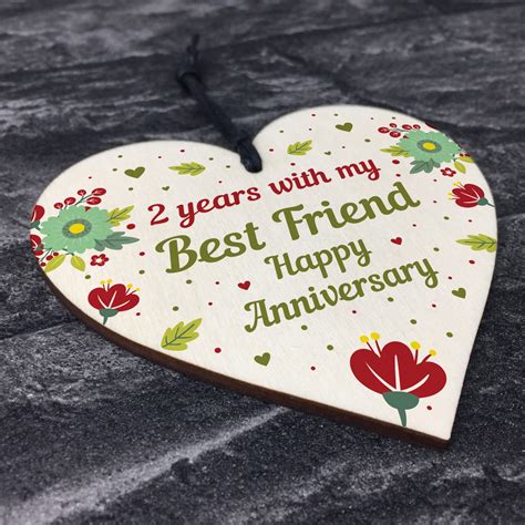 Nd Wedding Anniversary Gift For Husband Wife Wooden Heart Gifts
