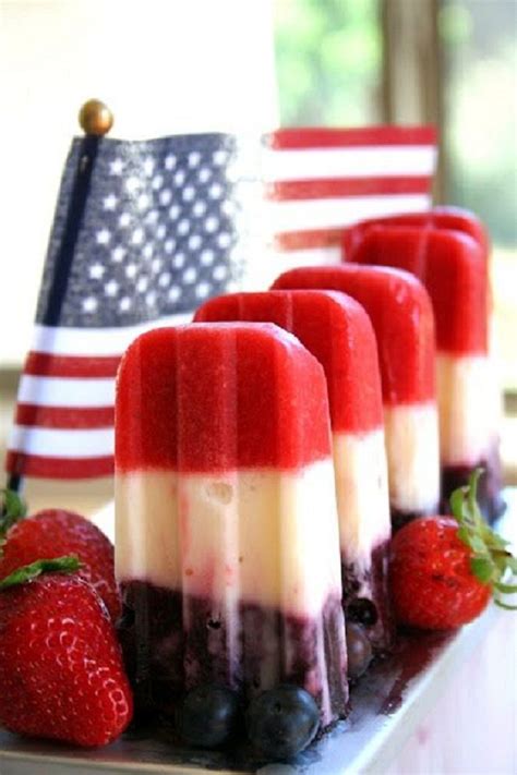 Layered Berry And Yogurt Popsicles 4th Of July Desserts Fourth Of July