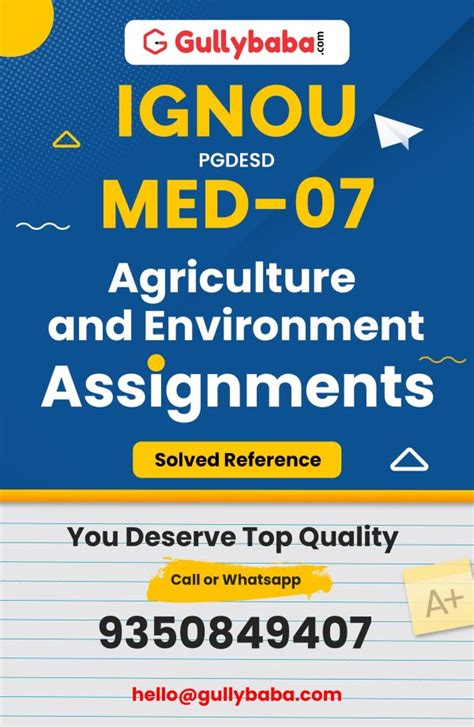 Ignou Med 07 Solved Assignment Environment And Sustainable