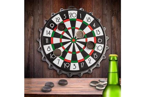 Don't forget, the key to throwing well is consistency. Dick Smith | Magnetic Bottle Cap Dart Board | Drink ...