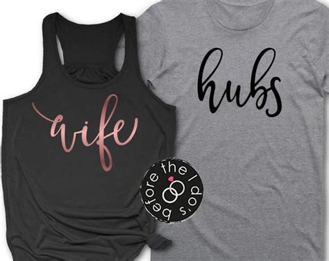 wife and hubs est year flowy racerback tank and t shirt set etsy married couple shirts