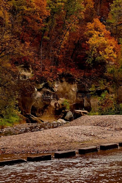 Beautiful Fall Colors At Ledges State Park In Boone Iowa Stock Image