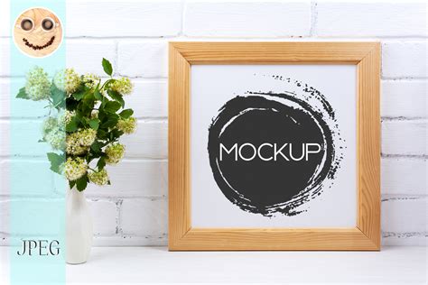 Square Wooden Picture Frame Mockup Graphic By Tasipas · Creative Fabrica