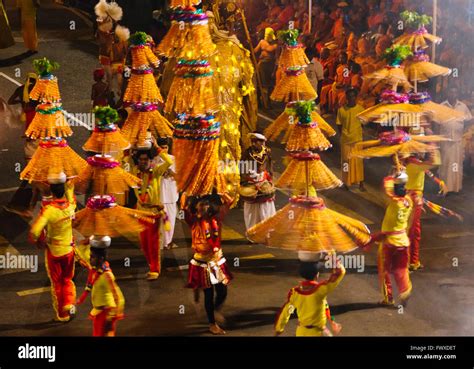 Dancers In The Procession At Kandy Esala Perahera Kandy Sri Lanka