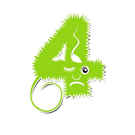 Number 4 clipart monster number, Number 4 monster number Transparent FREE for download on ...