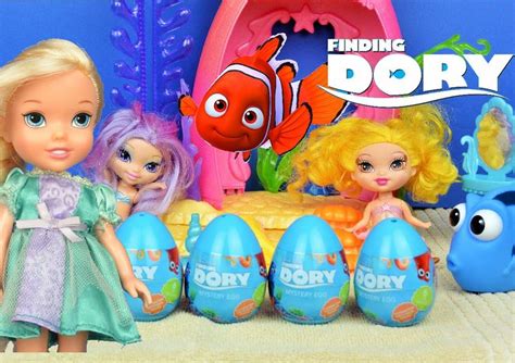 Anna And Elsa Toddlers Open Surprise Eggs Finding Dory Nemo 2 Toys