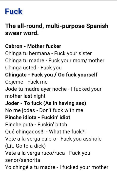 Spanish Curse Words Learning Spanish Spanish Language Learning How To Speak Spanish