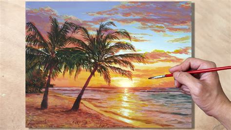 Sunset Beach Painting For Beginners