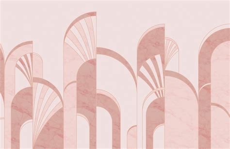 Pink Art Deco Arches Pattern Wallpaper Mural Hovia