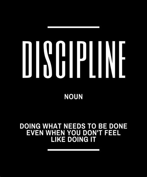 Discipline Definition Quote Inspirational Quotes Poster