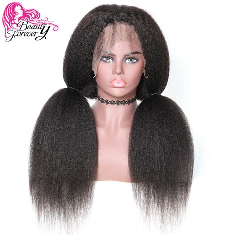 Beautyforever Peruvian Kinky Straight 360 Lace Front Wigs Half Hand