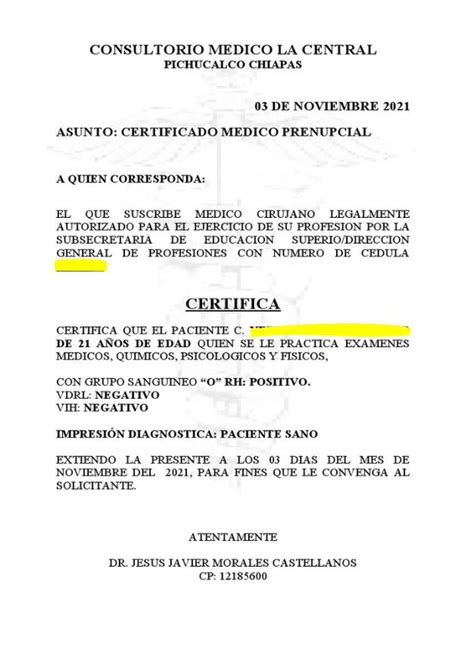 Certificado Médico Prenupcial Qué es y en dónde lo piden DATANOTICIAS