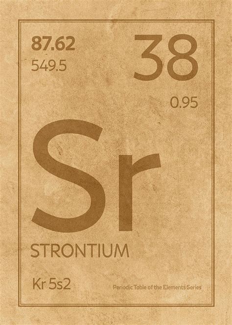 Strontium Element Symbol Periodic Table Series 038 Mixed Media By