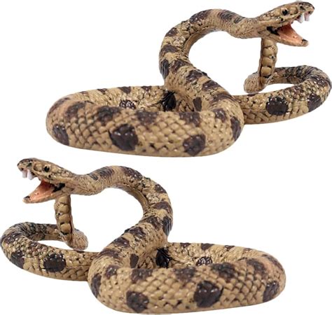 Nuobesty Snake Toy 2pcs Realistic Rattlesnake Toy Plastic