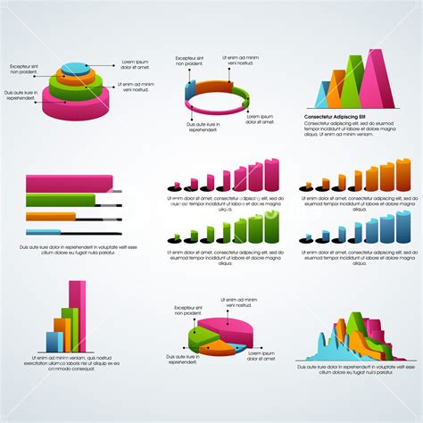 Set Of Colorful Statistical Infographic Elements As Charts Graphs And