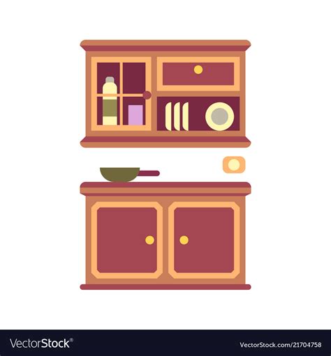 Kitchen Cabinet Flat Icon Royalty Free Vector Image