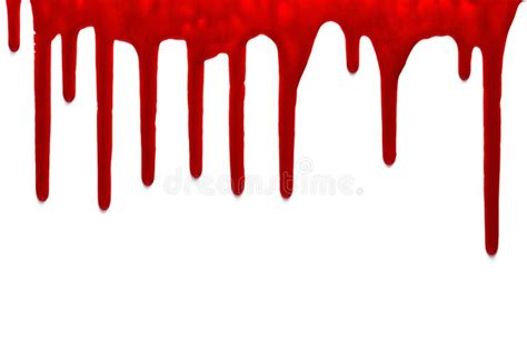 Dripping Blood Isolated On White Blood Drip Pattern Stock Photo