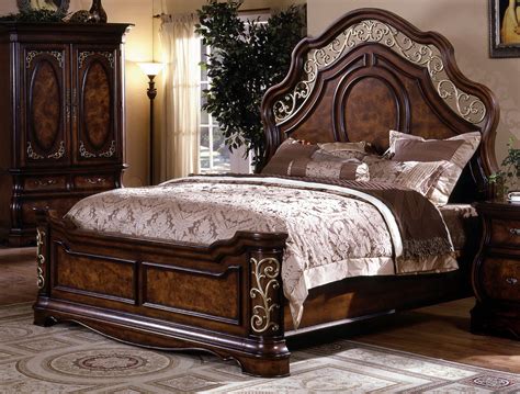 Alexandria Elegant Solid Wood Traditional Bed With Headboard Wood