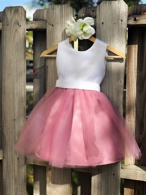 Dusty Rose Flower Girl Dress Mauve Flower Girl Dress Elegant Satin