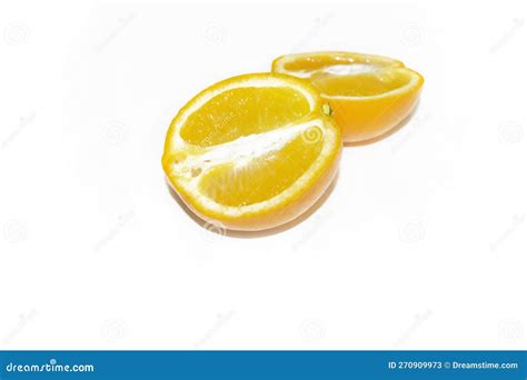 Two Halves Of An Orange On A White Background Orange On White Bright