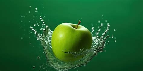 Premium Ai Image Water Splashing On Fresh Whole And Sliced Green