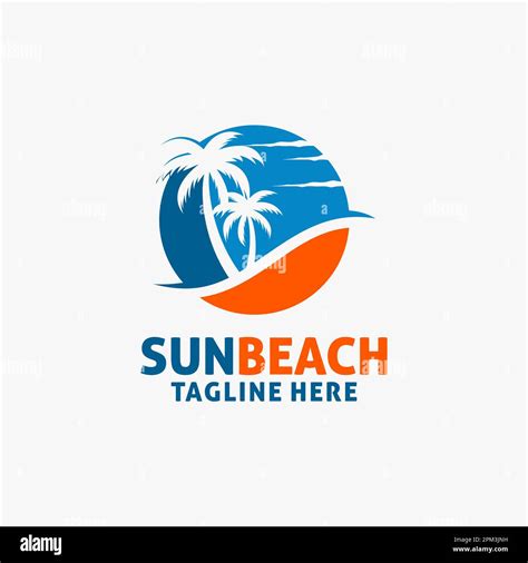 Beach Palm Logo Design Stock Vector Image And Art Alamy