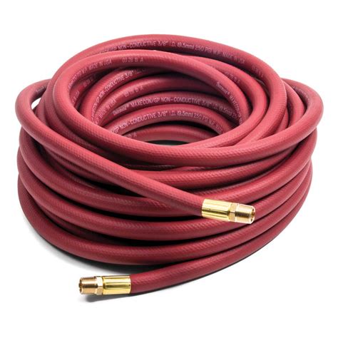 38 Industrial Grade Air Hose With 38 Npt Fittings 50 Feet
